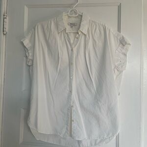 Madewell White Short-Sleeve Button-Up Shirt
